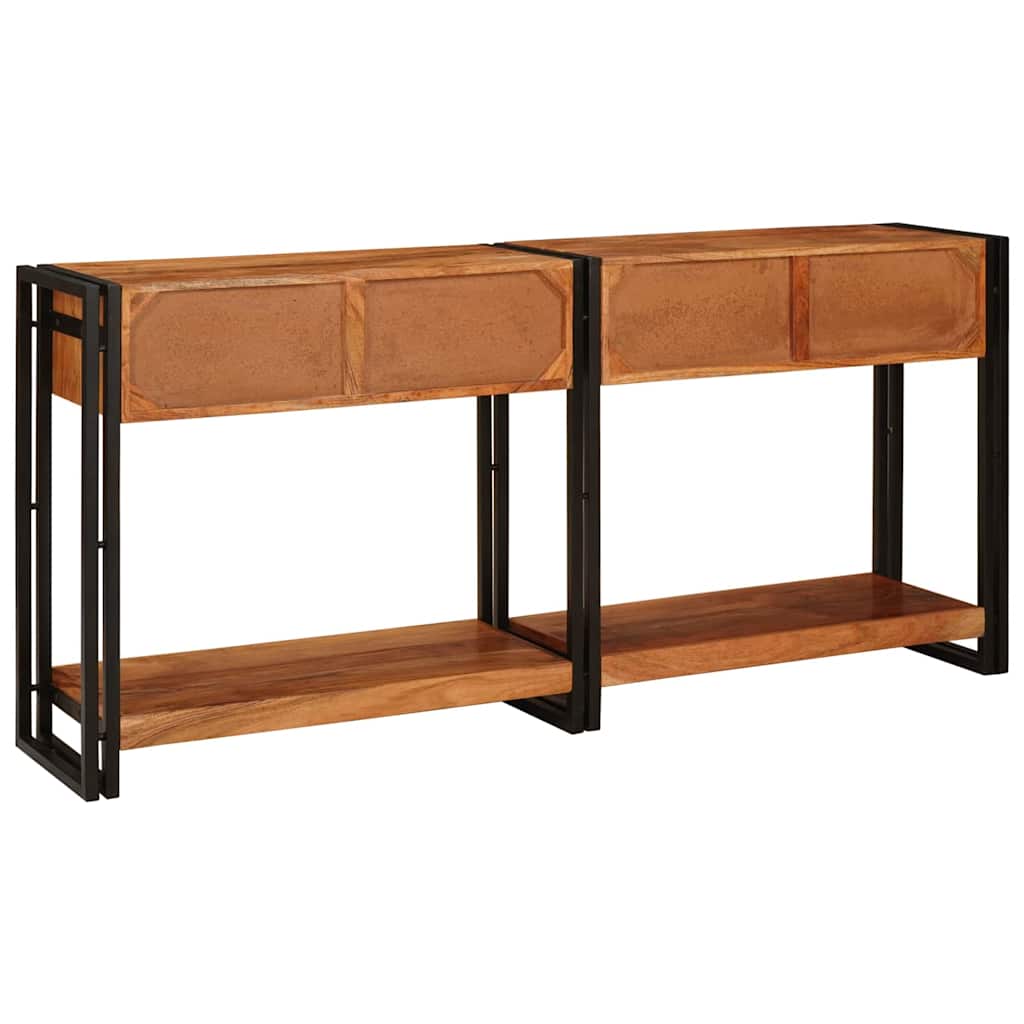 Konzolasztalok 2 pcs Barna 161 x 33 x 75 cm Tömör Akácfa