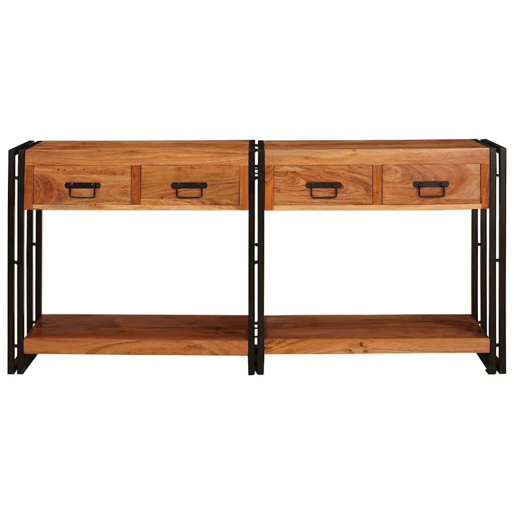 Konzolasztalok 2 pcs Barna 161 x 33 x 75 cm Tömör Akácfa