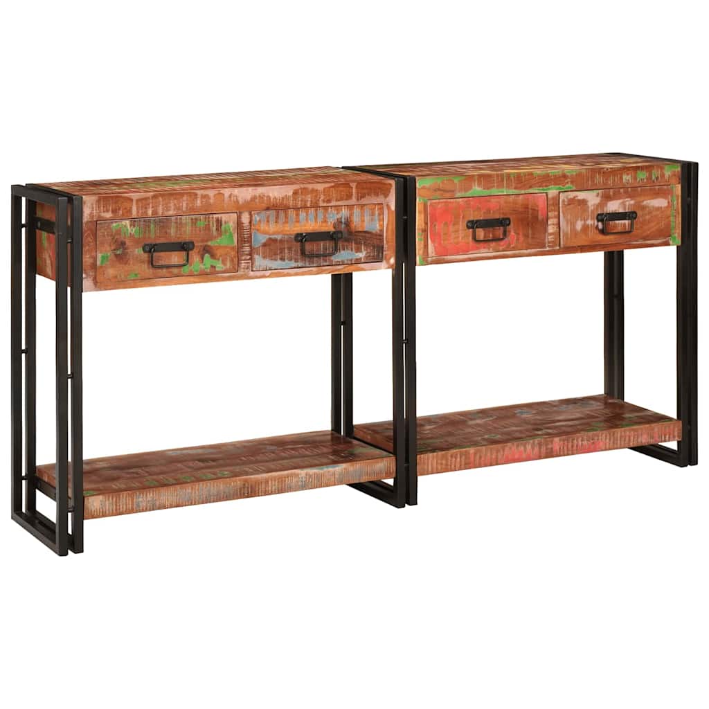 Konzolasztalok fiókkal 2 pcs Sokszínű 161 x 33 x 75 cm