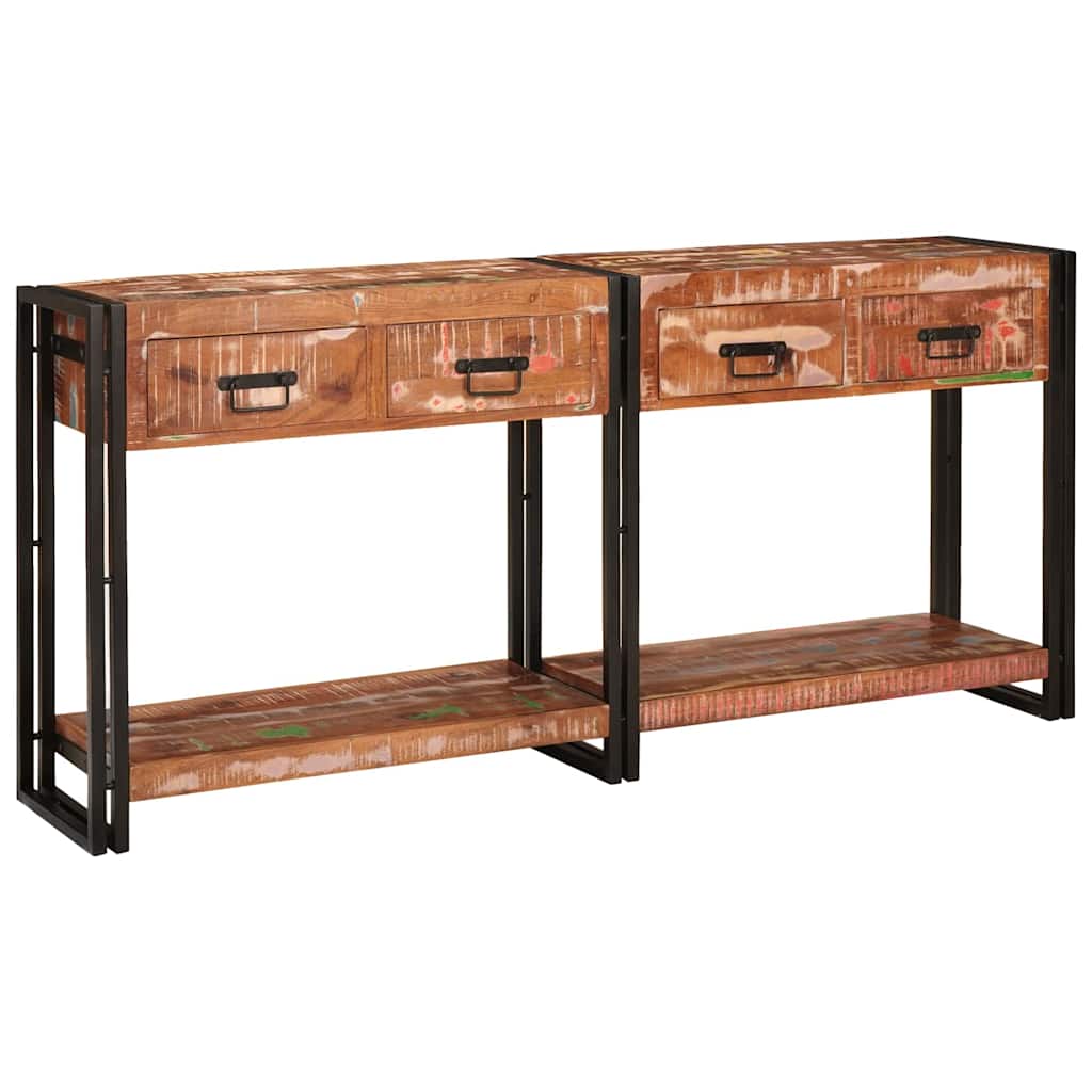 Konzolasztalok fiókkal 2 pcs Sokszínű 161 x 33 x 75 cm