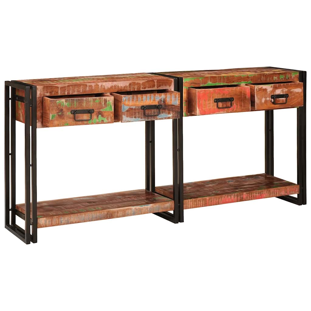 Konzolasztalok fiókkal 2 pcs Sokszínű 161 x 33 x 75 cm