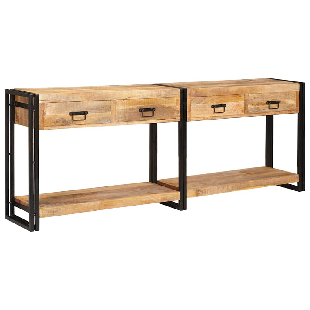 Konzolasztalok 2 pcs Barna 200 x 33 x 75 cm Tömör Mangófát