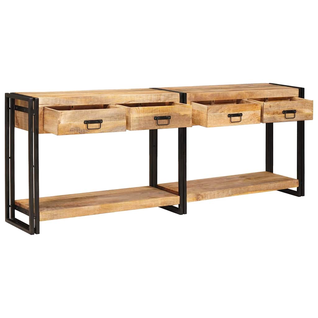 Konzolasztalok 2 pcs Barna 200 x 33 x 75 cm Tömör Mangófát