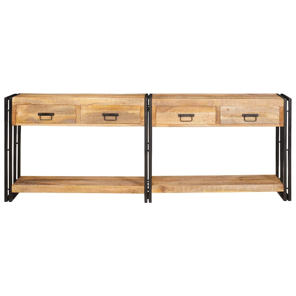 Konzolasztalok 2 pcs Barna 200 x 33 x 75 cm Tömör Mangófát