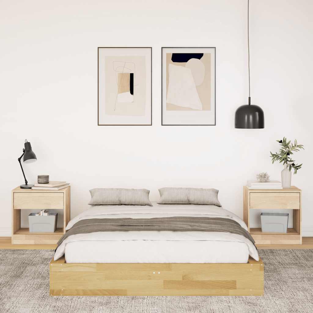 ágykeret matrac nélkül 120x190 cm tömör fa tölgyfa