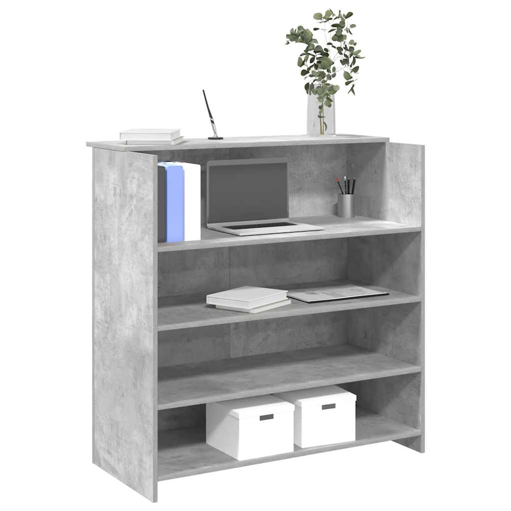 recepciós pult betonszürke 100x50x103,5 cm szerelt fa