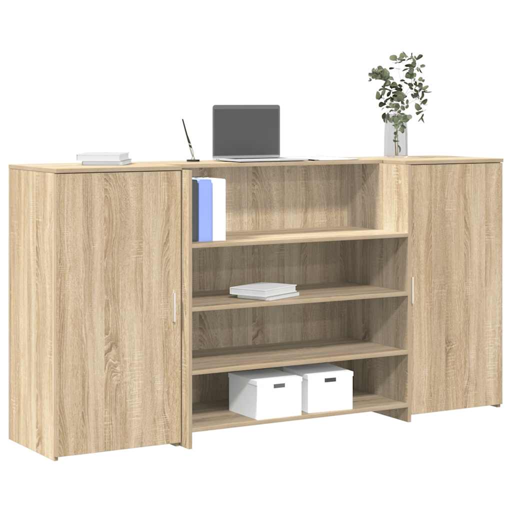 recepciós pult sonoma tölgy 200x50x103,5 cm szerelt fa
