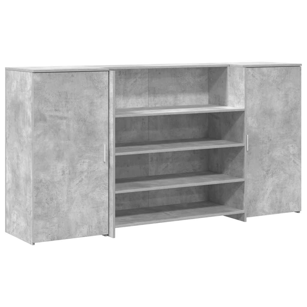 recepciós pult betonszürke 200x50x103,5 cm szerelt fa