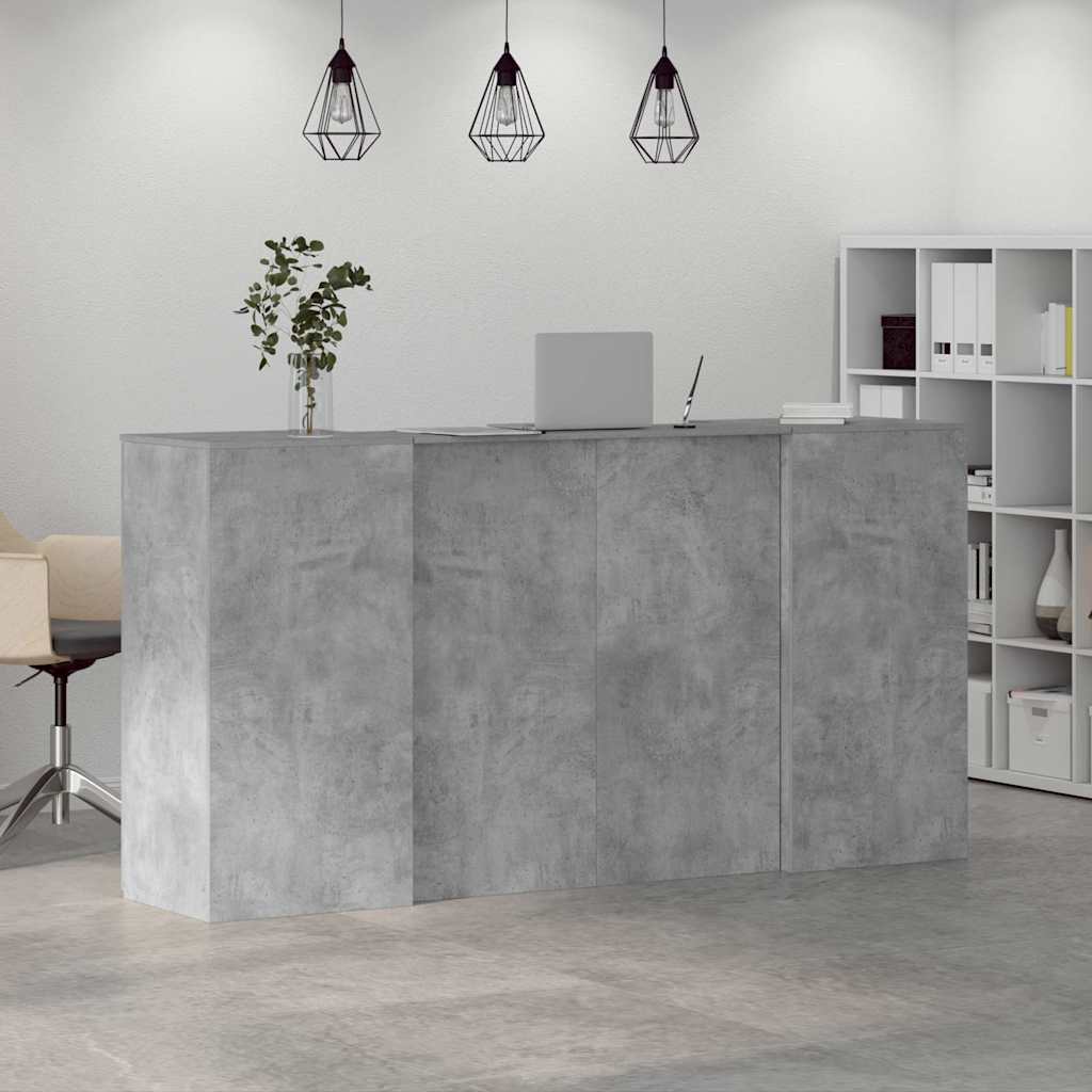 recepciós pult betonszürke 200x50x103,5 cm szerelt fa