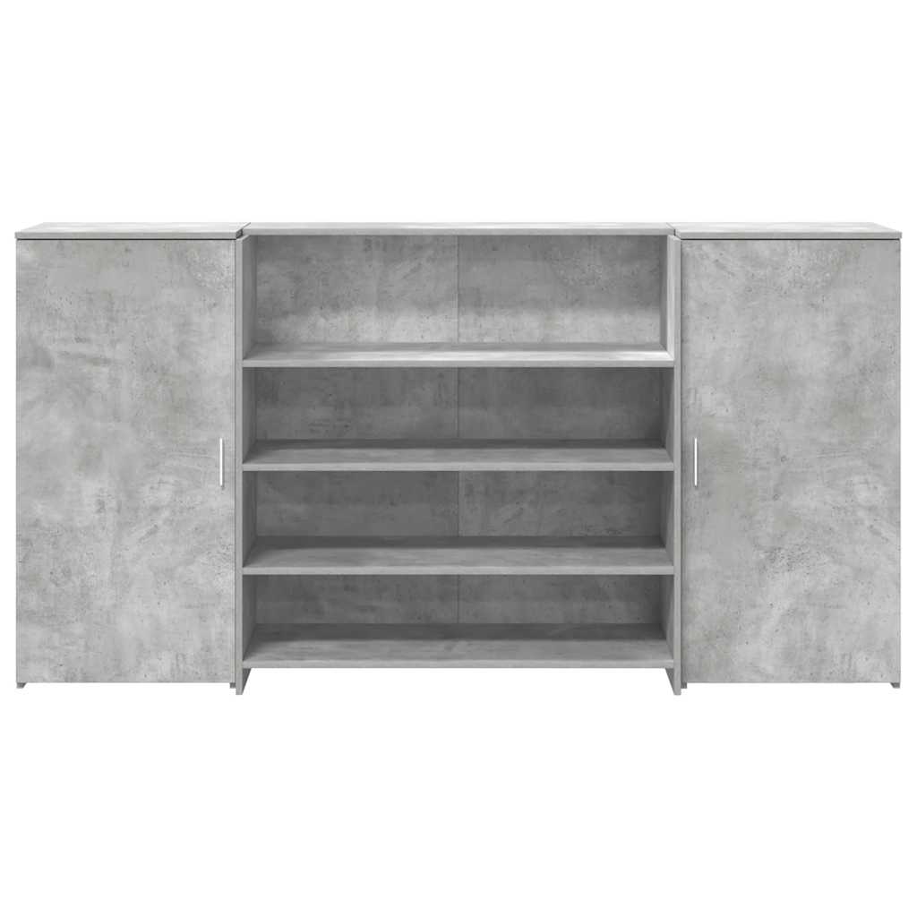 recepciós pult betonszürke 200x50x103,5 cm szerelt fa