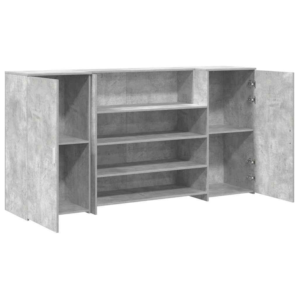 recepciós pult betonszürke 200x50x103,5 cm szerelt fa