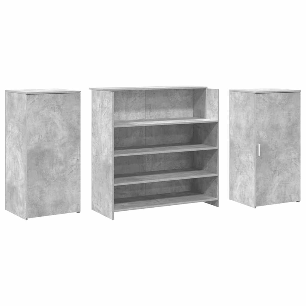 recepciós pult betonszürke 200x50x103,5 cm szerelt fa