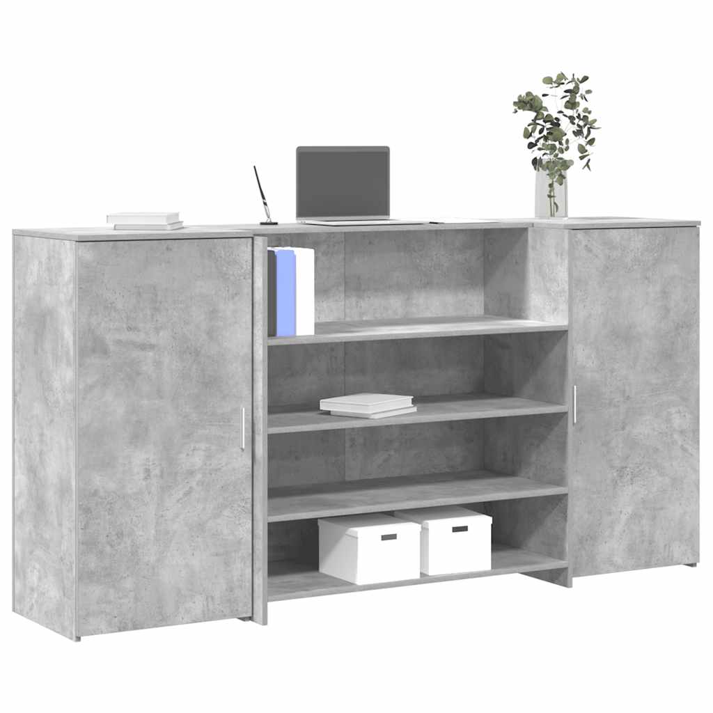 recepciós pult betonszürke 200x50x103,5 cm szerelt fa