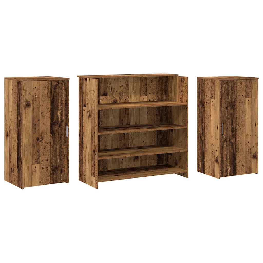 recepciós pult antik fa 200x50x103,5 cm szerelt fa