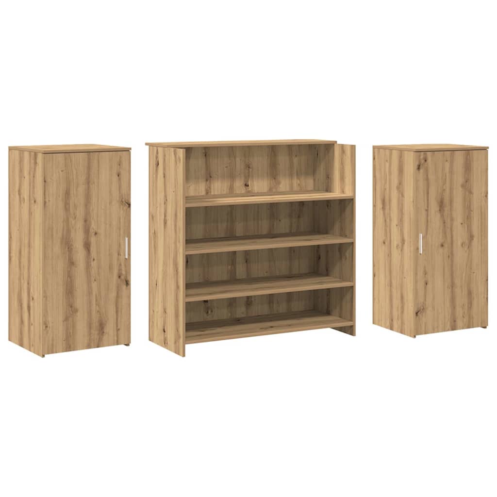 recepciós pult kézműves tölgy 200x50x103,5 cm szerelt fa