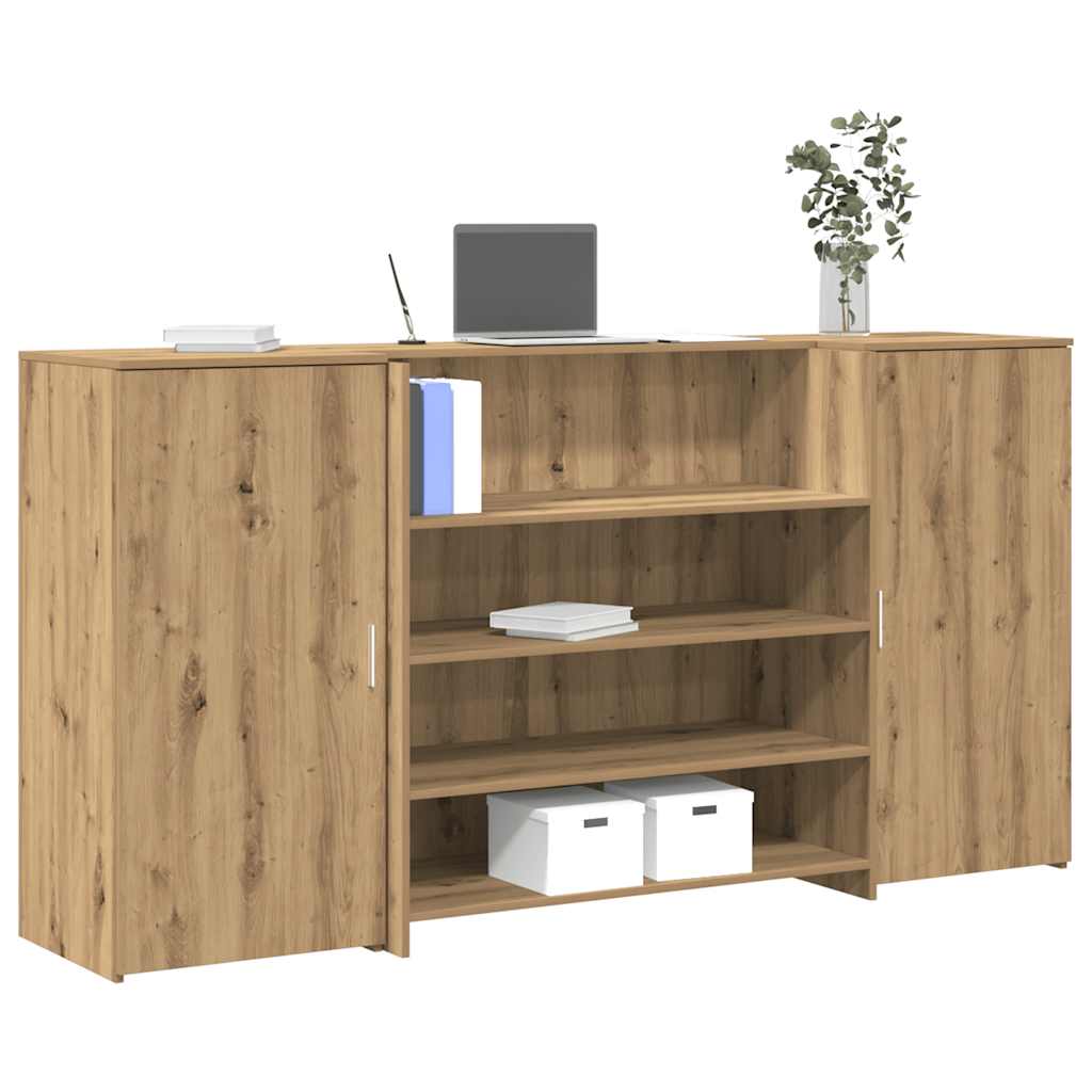 recepciós pult kézműves tölgy 200x50x103,5 cm szerelt fa