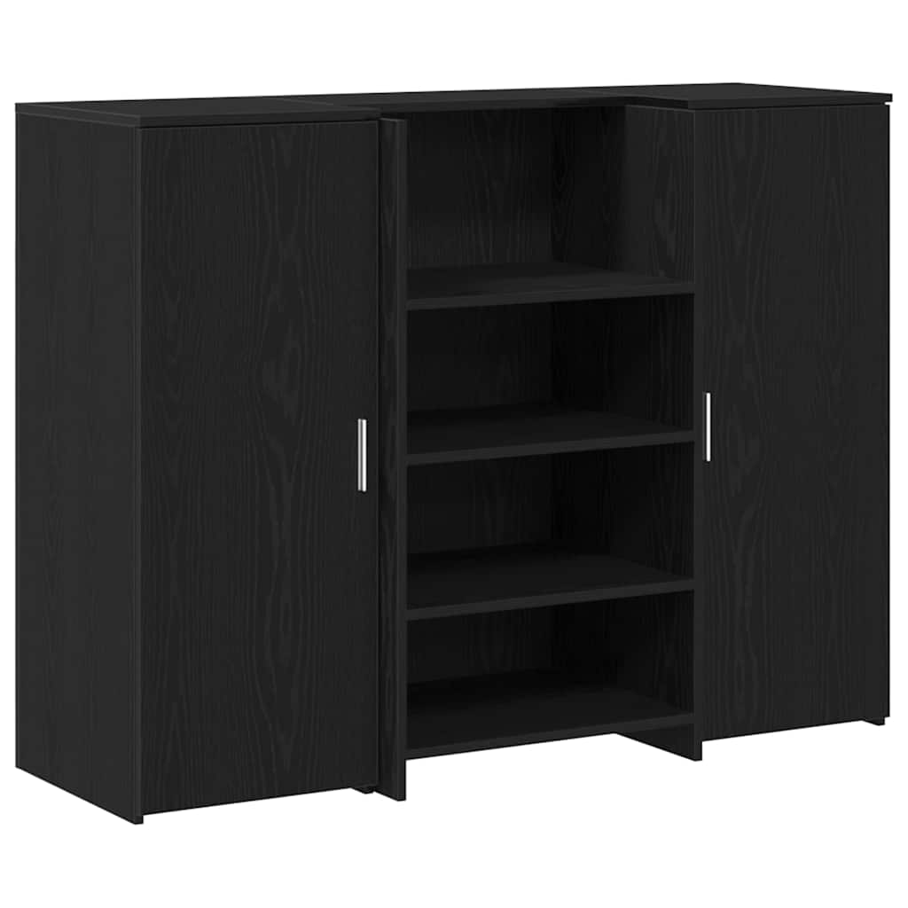 recepciós pult fekete tölgyszínű 135x50x103,5 cm szerelt fa