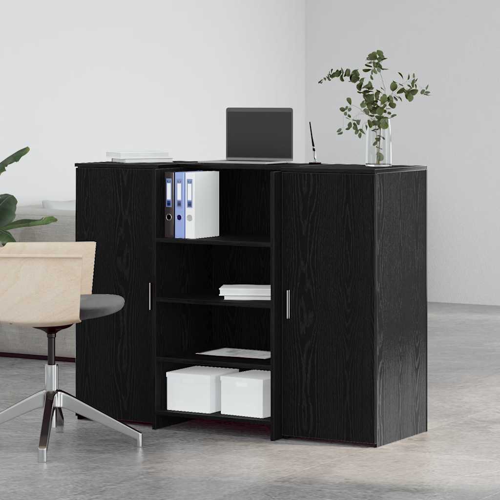recepciós pult fekete tölgyszínű 135x50x103,5 cm szerelt fa