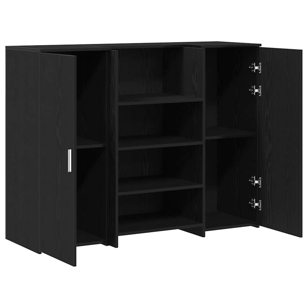 recepciós pult fekete tölgyszínű 135x50x103,5 cm szerelt fa