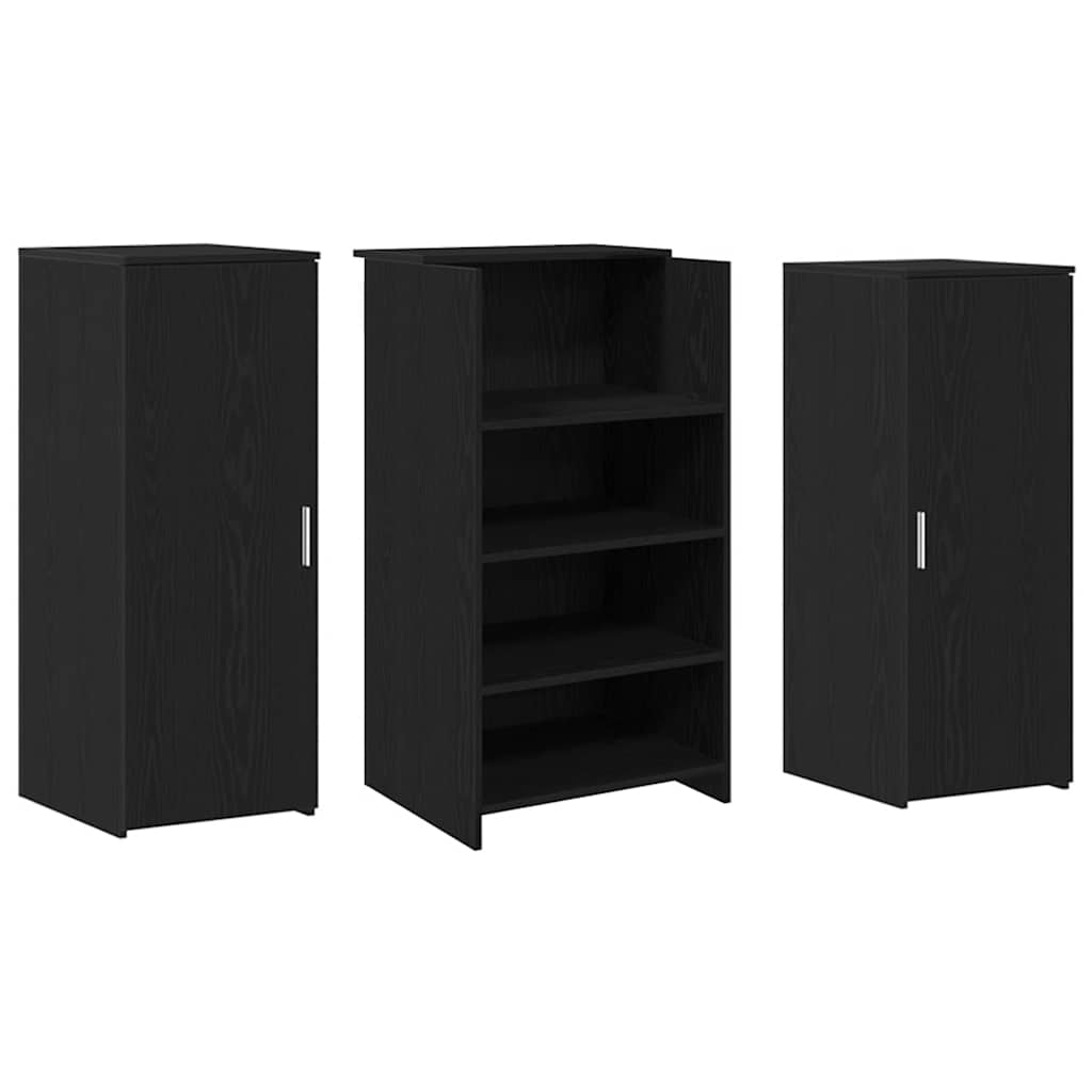 recepciós pult fekete tölgyszínű 135x50x103,5 cm szerelt fa