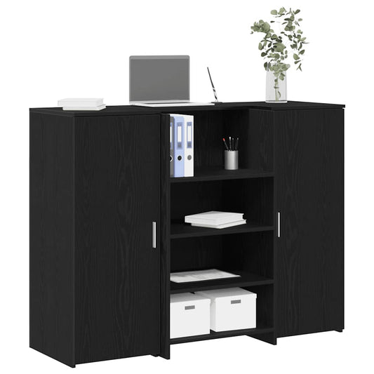 recepciós pult fekete tölgyszínű 135x50x103,5 cm szerelt fa
