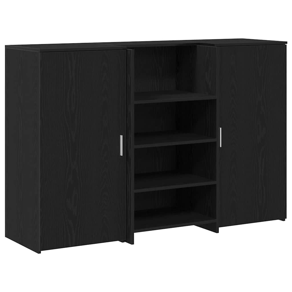 recepciós pult fekete tölgyszínű 155x50x103,5 cm szerelt fa