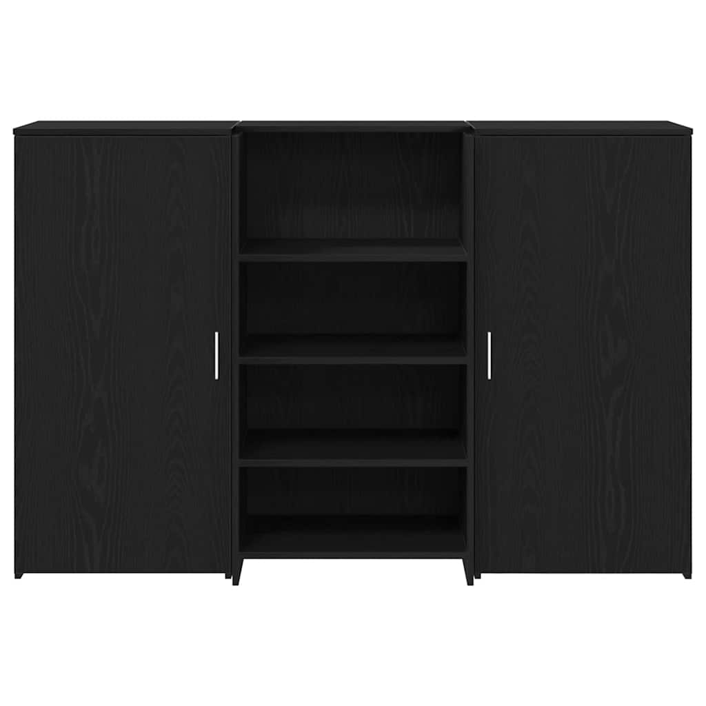 recepciós pult fekete tölgyszínű 155x50x103,5 cm szerelt fa