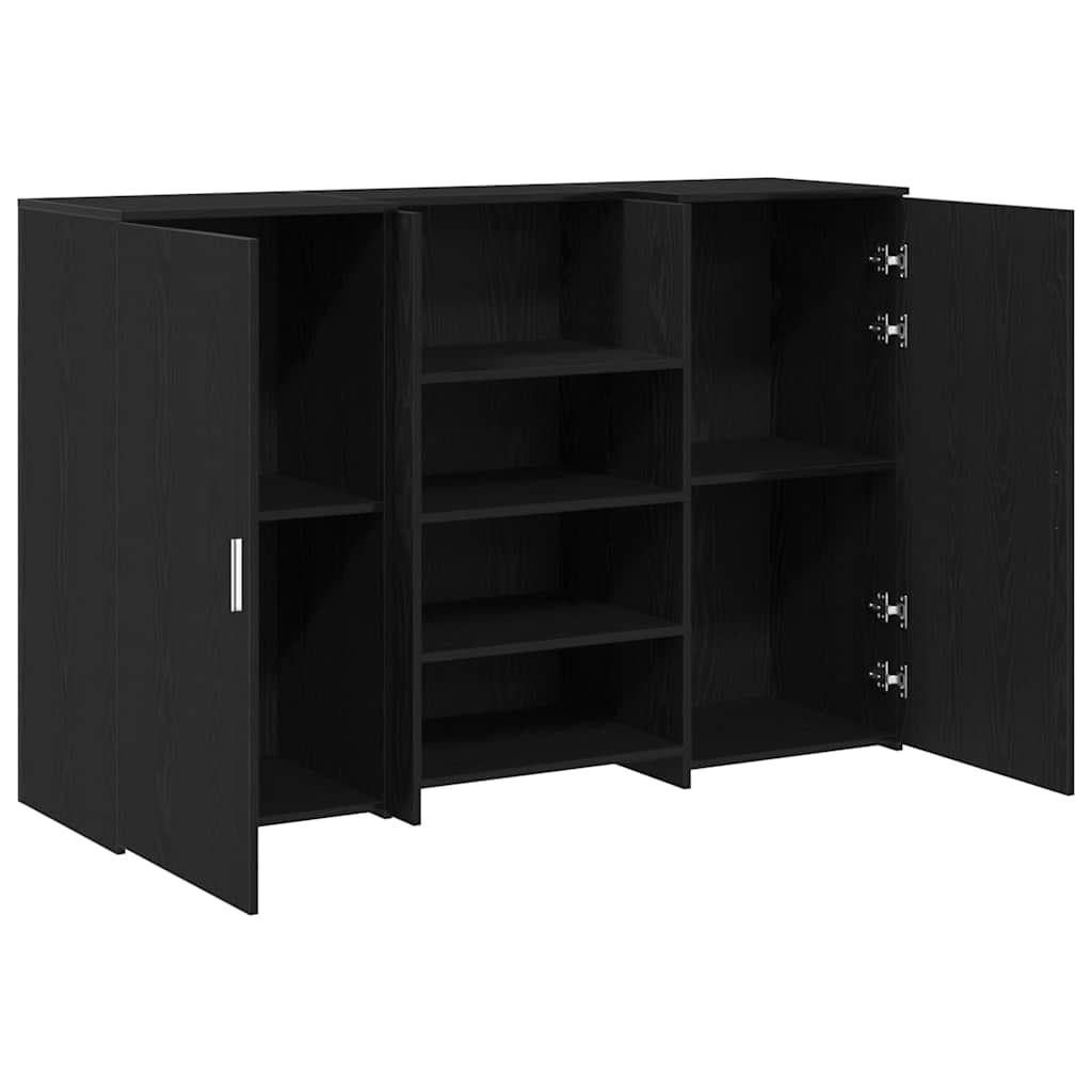 recepciós pult fekete tölgyszínű 155x50x103,5 cm szerelt fa