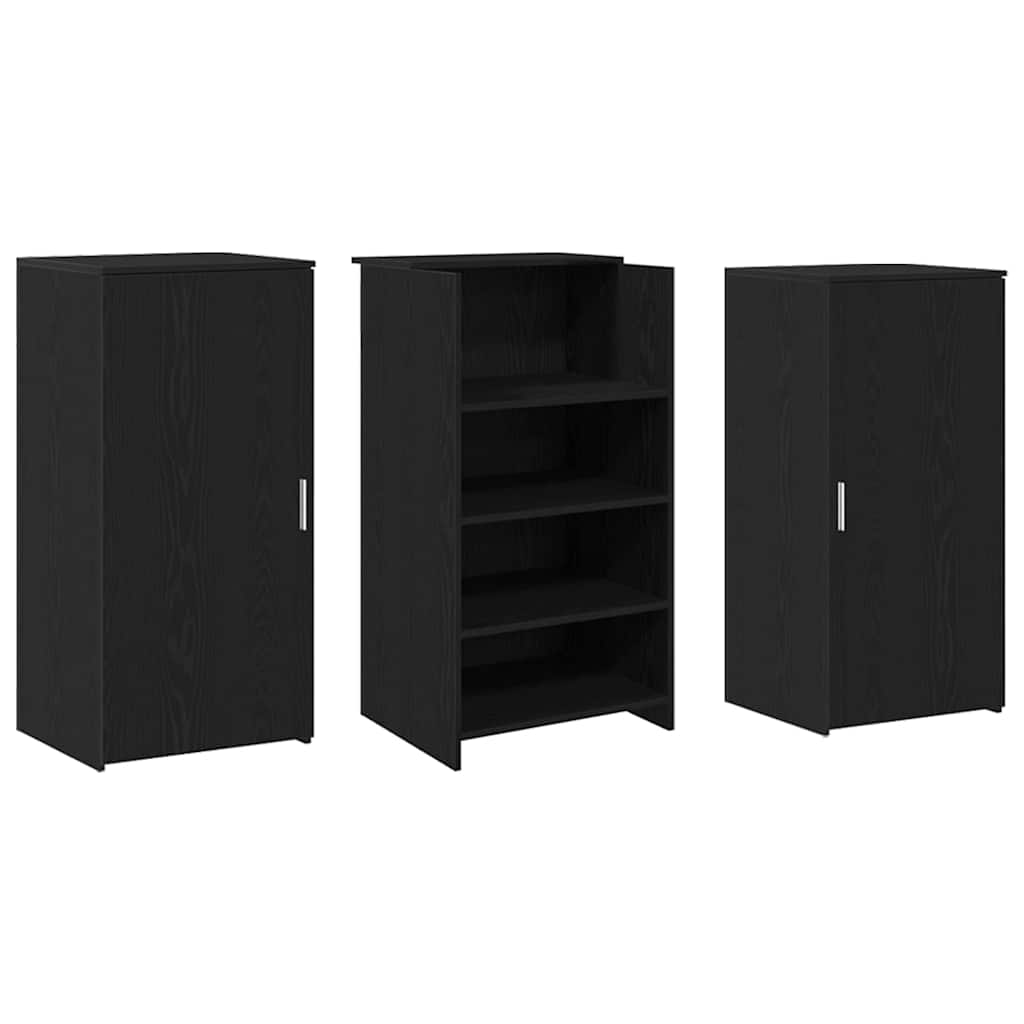 recepciós pult fekete tölgyszínű 155x50x103,5 cm szerelt fa