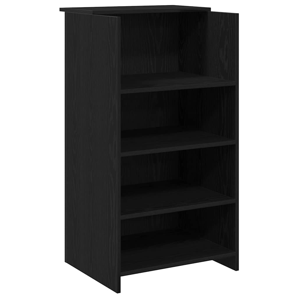 recepciós pult fekete tölgyszínű 155x50x103,5 cm szerelt fa
