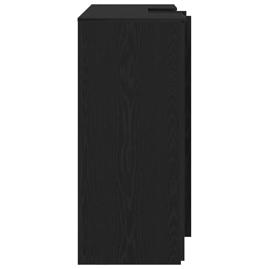 recepciós pult fekete tölgyszínű 155x50x103,5 cm szerelt fa