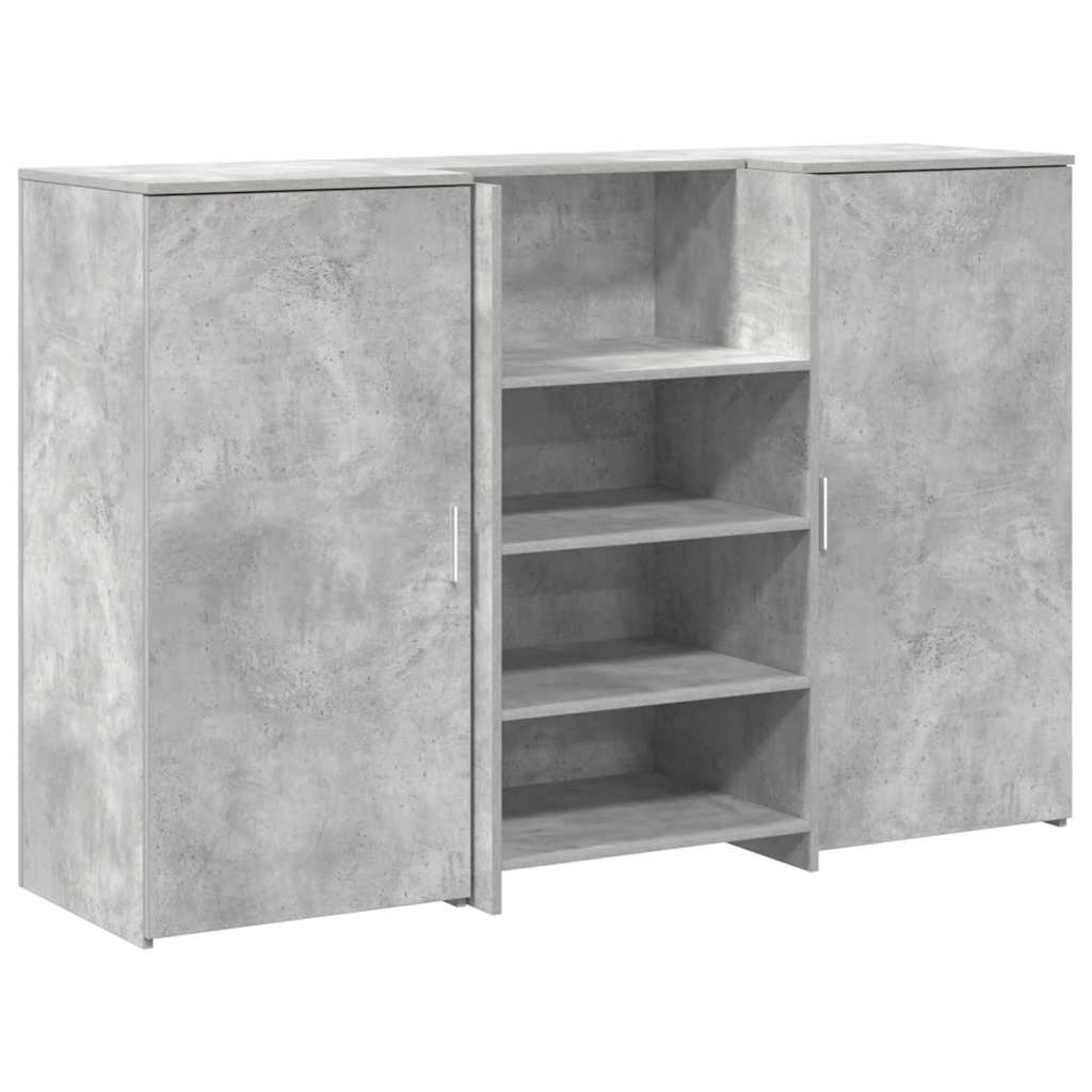 recepciós pult betonszürke 155x50x103,5 cm szerelt fa