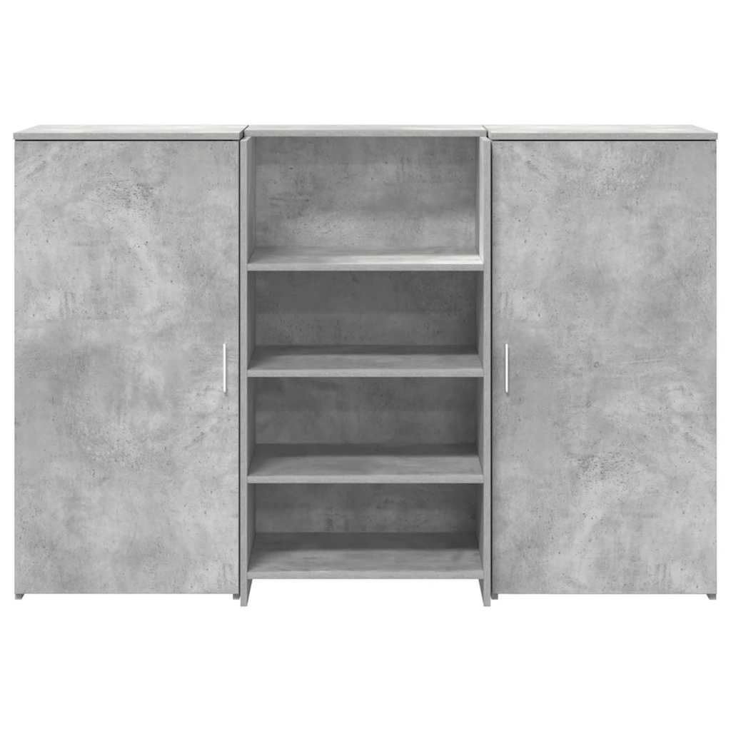 recepciós pult betonszürke 155x50x103,5 cm szerelt fa
