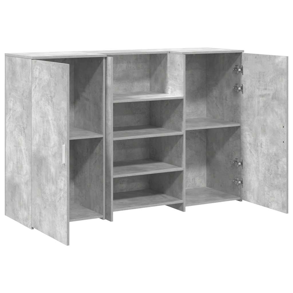 recepciós pult betonszürke 155x50x103,5 cm szerelt fa
