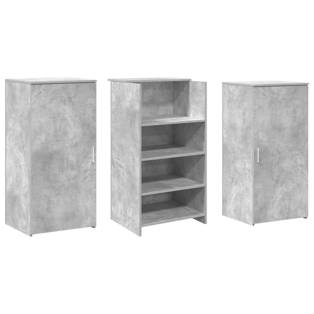 recepciós pult betonszürke 155x50x103,5 cm szerelt fa