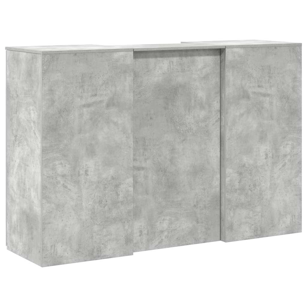 recepciós pult betonszürke 155x50x103,5 cm szerelt fa