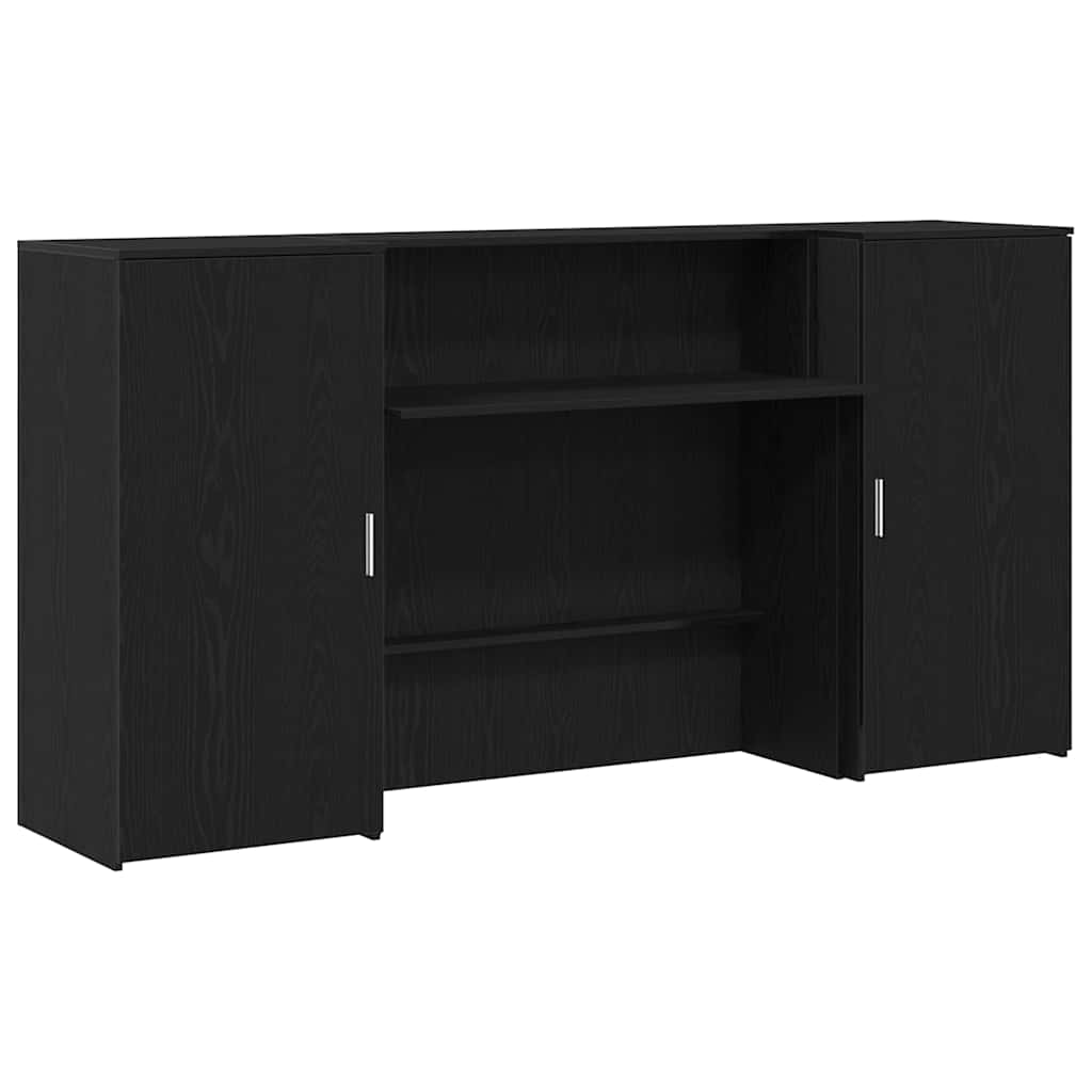 recepciós pult fekete tölgyszínű 200x50x103,5 cm szerelt fa