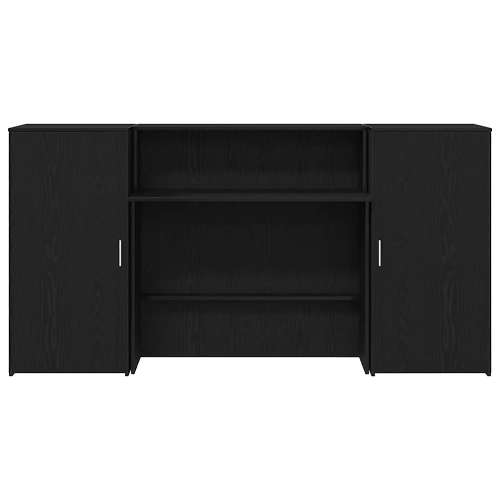 recepciós pult fekete tölgyszínű 200x50x103,5 cm szerelt fa