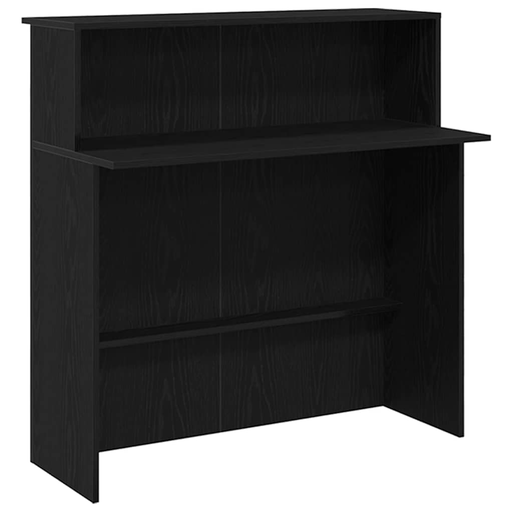 recepciós pult fekete tölgyszínű 200x50x103,5 cm szerelt fa