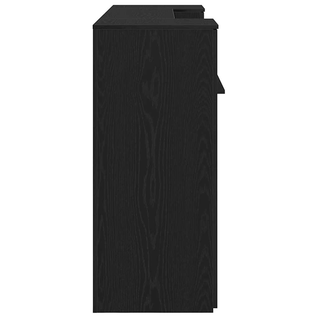 recepciós pult fekete tölgyszínű 200x50x103,5 cm szerelt fa