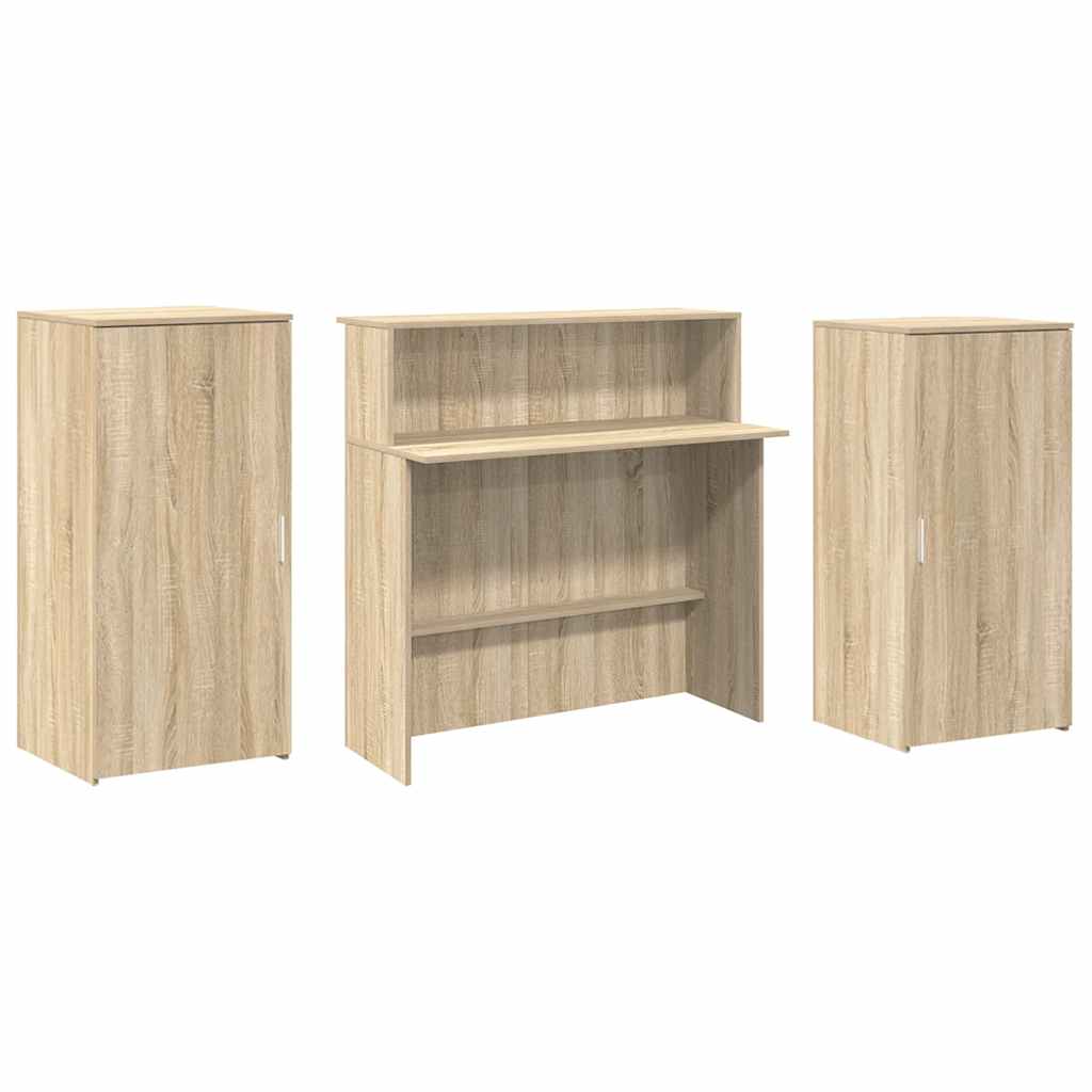 recepciós pult sonoma tölgy 200x50x103,5 cm szerelt fa