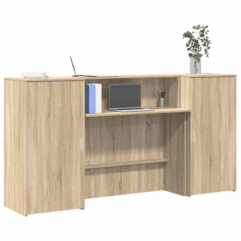 recepciós pult sonoma tölgy 200x50x103,5 cm szerelt fa