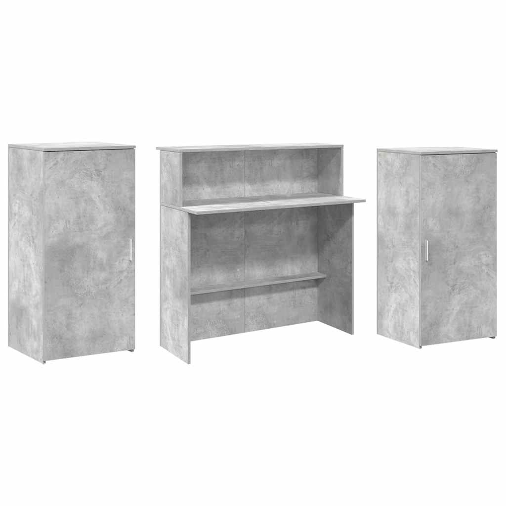 recepciós pult betonszürke 200x50x103,5 cm szerelt fa