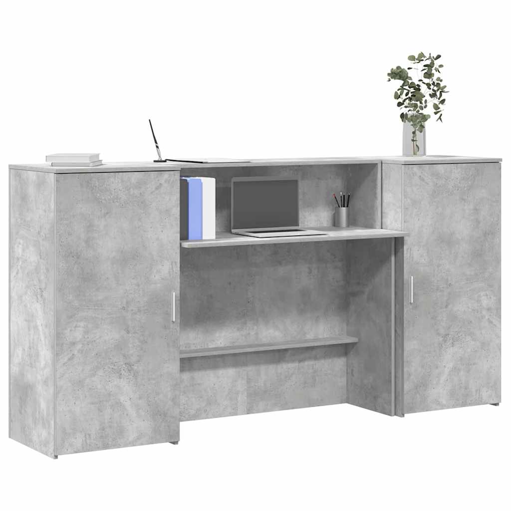 recepciós pult betonszürke 200x50x103,5 cm szerelt fa