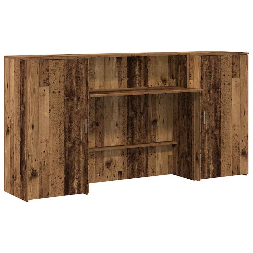 recepciós pult antik fa 200x50x103,5 cm szerelt fa
