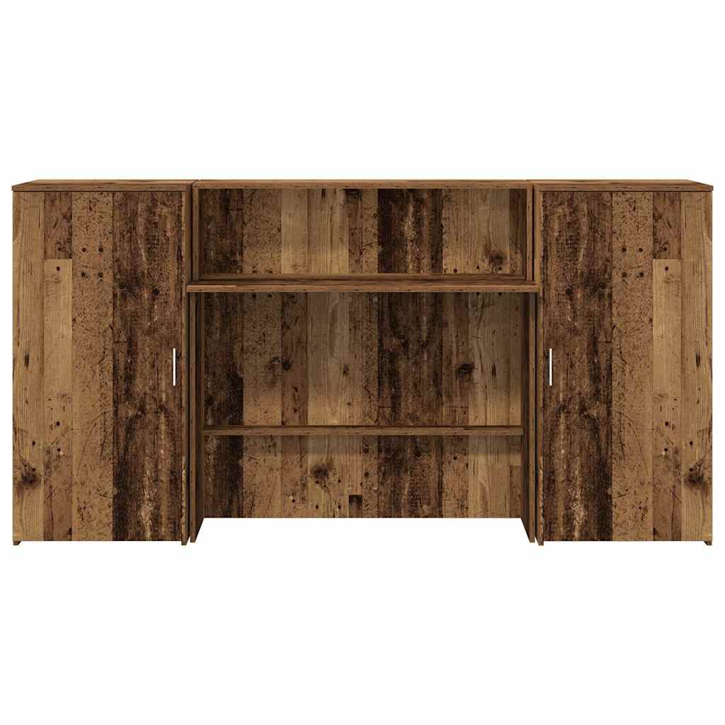 recepciós pult antik fa 200x50x103,5 cm szerelt fa