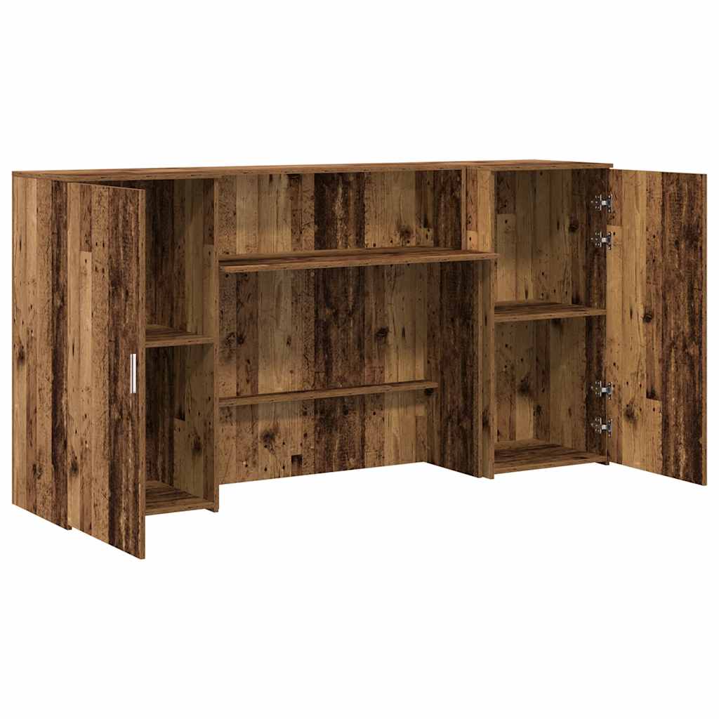 recepciós pult antik fa 200x50x103,5 cm szerelt fa