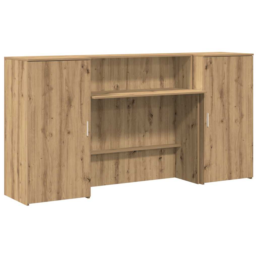 recepciós pult kézműves tölgy 200x50x103,5 cm szerelt fa