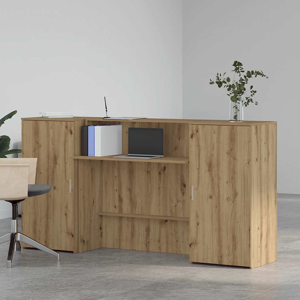 recepciós pult kézműves tölgy 200x50x103,5 cm szerelt fa