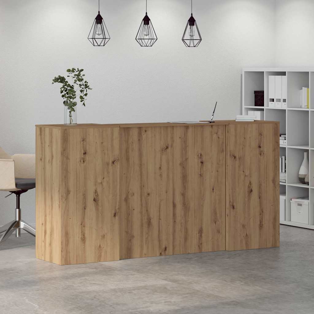 recepciós pult kézműves tölgy 200x50x103,5 cm szerelt fa